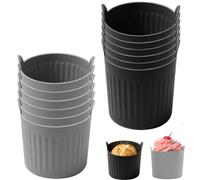 12 Pz Pirottini per Friggitrice ad Aria, Stampi per Uova in Silicone Grigio