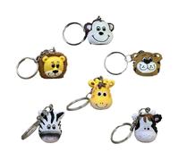 12 PZ Portachiavi Animali della Savana in stile Mylar 3.5 cm BOMBONIERA 1DMX