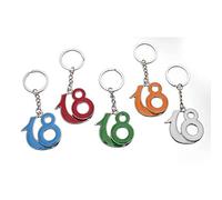 12 PZ Portachiavi in metallo colorato 18 ANNI diciottesimo BOMBONIERA