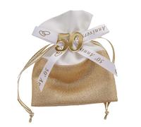 12 pz sacchetto nozze oro 50 anniversario 10x13 bomboniera portaconfetti STA-AC