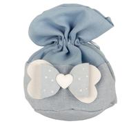 12 pz sacchetto point bag palla celeste 10 cm con fiocco e cuore bomboniera port