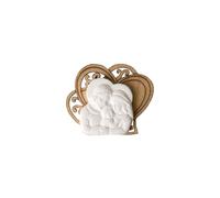 12 pz Sacra Famiglia Gesso Cuore Legno 5.5cm Bomboniera Comunione Battesimo Nasc