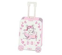 12 pz scatolina legno bambina rosa trolley valigia portaconfetti bomboniera ETM