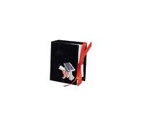 12 pz scatolina libro laurea nero in velluto con tocco in legno 6,8x5,8x3,2 cm |