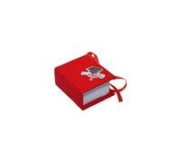 12 pz scatolina libro laurea rosso in velluto con tocco in legno 6,8x5,8x3,2 cm