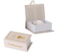 12 pz scatolina libro scritta comunione avorio 5x8 cm | bomboniera portaconfetti