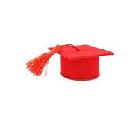 12 PZ Scatolina portaconfetti TOCCO in vellutino ROSSO bomboniera LAUREA 0Y6J