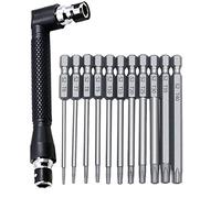 12 pz/set 1/4 di pollice Hex e L Wrench Set T6-T40 3 Pollice Lunghezza S2 Acciaio Torx Testa Cacciavite Set Trapano