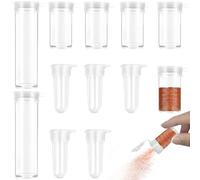 12 Pz Travel Mini Salt Shaker, 3g, 5g, 10g Mini Plastica Spice Jars, Portable Travel Sale e Pepper Set, Travel Spice Set Chiaro con Dispenser ermetico, Mini saliera con coperchio