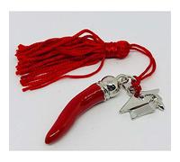 12 PZ ZAMA Ciondolo Corno Cornetto Rosso con tocco 4cm BOMBONIERA LAUREA