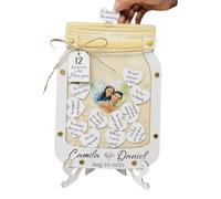 12 Ragioni Per Cui Ti Amo Scatola - Jar Di Memoria Coppia, Cassetta Dei Messaggi Cardiaci | Regalo Romantico Cuori Legno, Ricordo Sentimentale Partner, Anniversario O San, Creativa