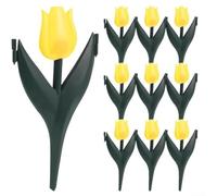 12 recinzioni in plastica da giardino, design a tulipano, per migliorare l'abbellimento e proteggere le piante (fiori gialli)