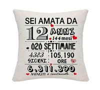 12° Regalo di compleanno per ragazze 12 anni Copricuscino per figlia nipote sorella cugina bestie 12 anni Regalo per compleanno anniversario festa della mamma Natale(12)