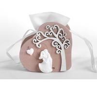 12 Reggisacchetti per Confetti con Cuore e Innamorati 7.5cm Mandorle Bomboniere