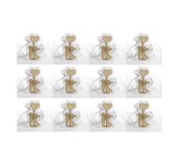 12 Reggisacchetti per Confetti con Cuori e Sposi 8.4 cm Mandorle Bomboniere