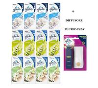 12 Ricarica Glade Microspray + Diffusore Automatico ambiente fragranze assortite