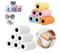 12 ricariche per fotocamera istantanea, 6 x 2,5 cm, carta termica per bambini, fotocamera istantanea, carta termica per bambini (6 colori/6 bianchi), compatibile con la maggior parte delle fotocamere