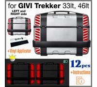 12 Rifrangenti Strisce Rosso Compatibili con Valigie laterali Givi Trekker 33lt