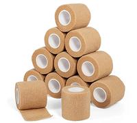 12 Rotoli Benda Elastica Coesiva 5cm x 4,5m, Bendaggio Adesiva Coesiva Nastro Bendaggio Sportivo Non Tessuto Autoadesivo Benda Salvapelle Fasciature per Mani, Piedi, Ginocchia (Colore della pelle)