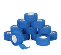 12 Rotoli Benda Elastica Coesiva Bendaggio, SEADESKY Elastica Garza Autoadesiva Bende Sport Nastro Salvapelle per le Dita, Mani, Piedi Adesiva Fasciatura 2.5cm x 4.5m (Blu)