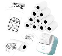 12 rotoli di carta termica autoadesiva per stampanti, 53 x 28 mm, carta termica autoadesiva per stampa fotografica, note di prezzo