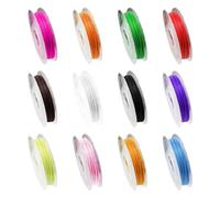 12 Rotoli di Cordoncino Elastico Morbido, Strisce Resistenti all'Usura per Fai Da Te, Bracciali, Gioielli (0,6 mm x 10 m, 12 Colori)
