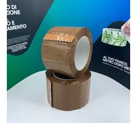 12 ROTOLI NASTRO ADESIVO 75 X 132 SCOTCH AVANA MARRONE IMBALLAGGIO + LARGO
