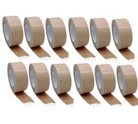 12 Rotoli Nastro Adesivo Carta 130µ Banda di Pacchetto per Pacchi 50mm X 50m
