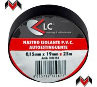 12 ROTOLI NASTRO ISOLANTE ELETTRICISTA NERO 19x25 METRI OTTIMA QUALITA ITALIANA