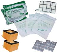12 SACCHETTI 12 PROFUMINI 2 FILTRI 2 FILTRI MOTORE COMPATIBILI ASPIRAPOLVERE