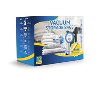 12 sacchetti a compressione Jumbo, sacchetti sottovuoto salvaspazio per piumoni, coperte, biancheria da letto, cuscini e vestiti, pompetta manuale inclusa