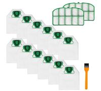 12 Sacchetti aspirapolvere per Vorwerk Kobold VK200 con 2 Filtri e 1 pennello,Sacchetti per Folletto VK200 VK220 FP 200 FP 220S,Microfibra a 5 Strati,Sacco raccoglipolvere in tessuto non tessuto