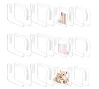 12 sacchetti da toilette trasparenti, impermeabili, trasparenti, da viaggio, per trucchi, per famiglie, uomini, donne, bianco, Trasparente