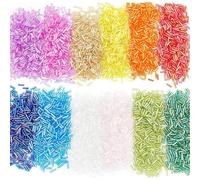 12 sacchetti di perline a tromba da 2 x 7 mm, perline a tubo di vetro vibrante in 12 colori, per la creazione di gioielli fai da te, tromba per creazione di gioielli