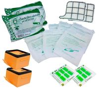12 SACCHETTI FOLLETTO VORWERK VK 135 VK 136 12 PROFUMINI PINO E 4 FILTRI VORWERK
