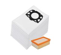 12 Sacchetti For La Polvere + 1 Filtro Pieghettato Piatto, Multiuso For Umido E Asciutto, Compatibile Con Accessori For Aspirapolvere Karcher, WD4, WD5 E WD6