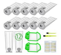 12 sacchetti per aspirapolvere compatibili con aspirapolvere Vorwerk Folletto VK7 FP7 VK7S FP7S,Incluso 12 sacchetti folletto+ 2 Filtri Hepa +6 Profumi+2 Spazzolini Multiuso-Ricambi Vorwerk Folletto