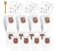 12 Sacchetti per aspirapolvere compatibili con Miele Guard L1, S1, M1 - Alta capacità - Include 3 filtri di protezione motore (Rosso Marrone)