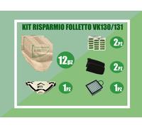 12 sacchi vk 130/131 + 20profumi + filtro HEPA + 2filtri carbone + sottospazzola