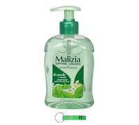 12 saponi Malizia Sapone Liquido - Sapone liquido con tè verde e menta - Ideale per mani e viso 300 ml + portachiavi Beni Culinari