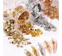 12 Scatola Nail Foil Leaf Set Nail Foil Oro Argento Party nail art festival nail art design decoration Per la decorazione delle unghie fai da te