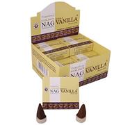 12 scatole da 10 Coni incenso golden nag vijayshree cinnamon 7 herbs lavander red rose reiki energy himaalaya white sage chandan vanille mantra temple 7 chakra (12 scatole Vanille)