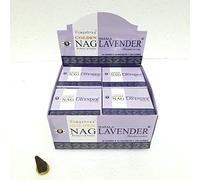 12 scatole da 10 Coni incenso golden nag vijayshree cinnamon 7 herbs lavander red rose reiki energy himaalaya white sage chandan vanille mantra temple 7 chakra (12 scatole Lavander)