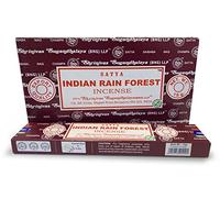 12 scatole da 15g incensi Satya 180g Eucalyptus Midnight bloom Celestial bliss Divine blessing Exotic romance Indian rain forest Good fortune Golden sunrise (INDIAN RAIN FOREST)