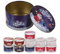 12 Scatole di biscotti di natale, scatole di natalizia con coperchio, scatole per biscotti, lattine di di natale in metallo, set regalo natalizio, mini barattolo per caramelle