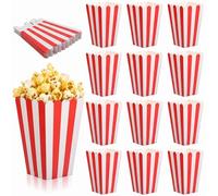 12 scatole per popcorn a righe rosse, piccole scatole per popcorn, contenitori di carta sfusa per popcorn per film e serate