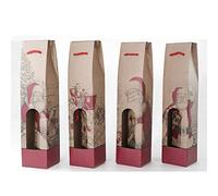 12 Scatole Porta Bottiglie Natale Busta in Cartone Ondulato con Laccetto per Vino, Olio, Champagne, Liquori Astuccio Singolo Decoro Natalizio 9x9xh.34 cm
