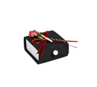 12 SCATOLINA IN TESSUTO CON PERGAMENA PORTA CONFETTI BOMBONIERA LAUREA NERO