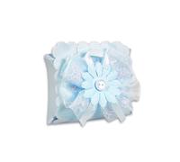 12 SCATOLINA PORTA CONFETTI CON FIORE BOMBONIERA NASCITA BATTESIMO BIMBO AZZURRO