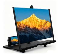 12" Screen Magnifier Version,Mobile Phone Magnifier Projector Screen,Clear, Lightweight and Foldable Phone S-creen M-agnifier for Watching Movies Videos Playing Games (Black,10 inch)